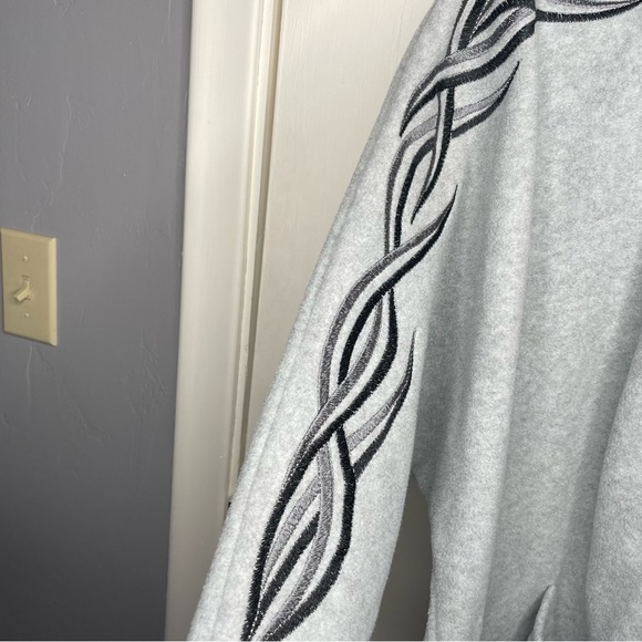 Vintage Bob Mackie Wearable Art Cardigan Sweater Gray Black Embroidered XL - Picture 13 of 14